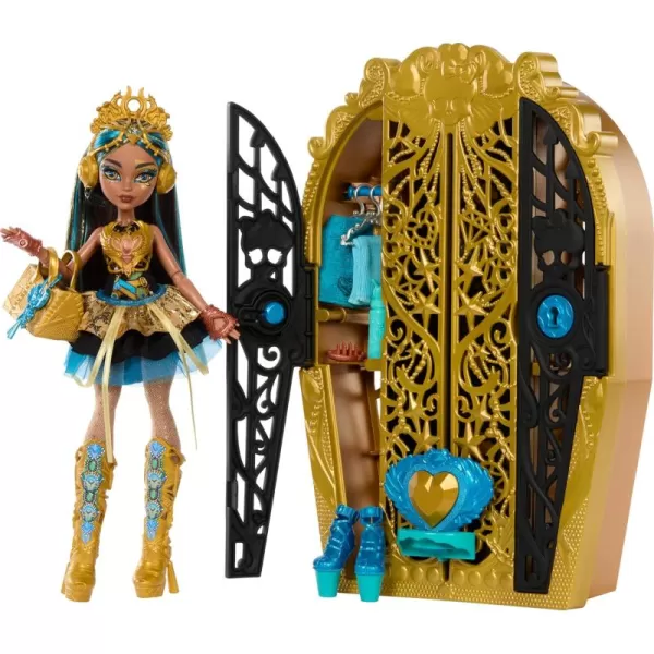 imageMonster High Skulltimate Secrets Doll ampamp Accessories Set Monster Mysteries Cleo De Nile with DressUp Closet ampamp 19 Surprises Including Clothes