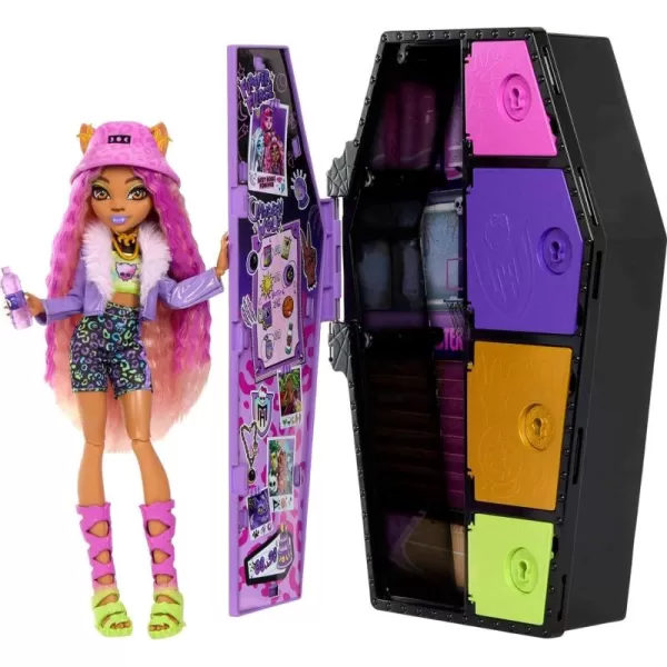 imageMonster High Skulltimate Secrets Doll ampamp Clothes Accessories Set Cleo De Nile with DressUp Locker ampamp 19 SurprisesClawdeen