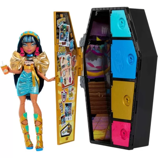 imageMonster High Skulltimate Secrets Doll ampamp Clothes Accessories Set Cleo De Nile with DressUp Locker ampamp 19 SurprisesCleo