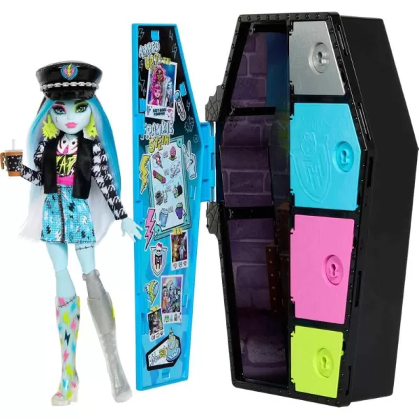 imageMonster High Skulltimate Secrets Doll ampamp Clothes Accessories Set Cleo De Nile with DressUp Locker ampamp 19 SurprisesFrankie Stein