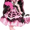 imageMonster High Scary Sweet Birthday Doll Cupid Asteria in Pink and Red Party Dress with Themed Accessories Like Invite Balloon Gift and MoreDraculaura