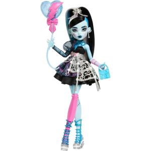 imageMonster High Scary Sweet Birthday Doll Cupid Asteria in Pink and Red Party Dress with Themed Accessories Like Invite Balloon Gift and MoreFrankie Stein