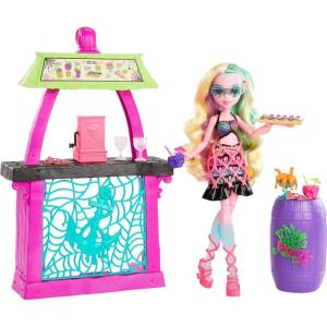 imageMonster High Doll ampamp Playset Lagoona Blue Scareadise Island Snack Shack with Food Accessories ampamp ColorChange Drinks