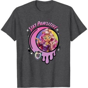 imageMonster High  Clawdeen Stay Pawsitive TShirtDark Heather Grey