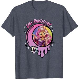 imageMonster High  Clawdeen Stay Pawsitive TShirtHeather Blue