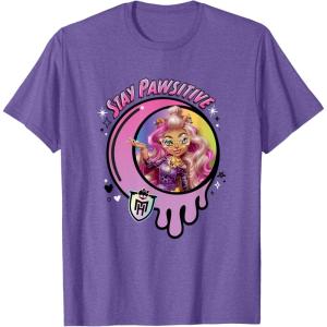 imageMonster High  Clawdeen Stay Pawsitive TShirtPurple Heather