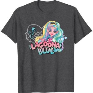 imageMonster High  Lagoona Blue Heart Silhouette TShirtDark Heather Grey