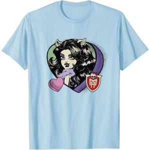 imageMonster High  Clawdeen Valentines Day Candy Heart TShirtBaby Blue