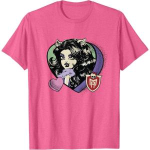 imageMonster High  Clawdeen Valentines Day Candy Heart TShirtPink Heather