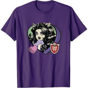 imageMonster High  Clawdeen Valentines Day Candy Heart TShirtPurple
