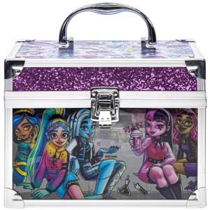 imageMonster High  Townley Girl Train Case Makeup Set for Kids Includes Lip Gloss Eye Shimmer Nail Polish Brushes and More Perfect for Parties Sleepovers and Makeovers NonToxic Ages 6