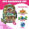 imageAI ACCESSORY INNOVATIONS Monster High 4 Piece Backpack Set Clawdeen Wolf Cleo DeNile Dracularua Frankie Stein ampamp Lagoona Blue Bookbag Flip Sequins 16 School Bag Black ampamp PinkOmg