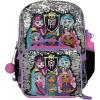 imageAI ACCESSORY INNOVATIONS Monster High 4 Piece Backpack Set Clawdeen Wolf Cleo DeNile Dracularua Frankie Stein ampamp Lagoona Blue Bookbag Flip Sequins 16 School Bag Black ampamp PinkMonster High