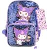 imageAI ACCESSORY INNOVATIONS Monster High 4 Piece Backpack Set Clawdeen Wolf Cleo DeNile Dracularua Frankie Stein ampamp Lagoona Blue Bookbag Flip Sequins 16 School Bag Black ampamp PinkKuromi