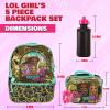 imageAI ACCESSORY INNOVATIONS Monster High 4 Piece Backpack Set Clawdeen Wolf Cleo DeNile Dracularua Frankie Stein ampamp Lagoona Blue Bookbag Flip Sequins 16 School Bag Black ampamp PinkOmg