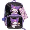 imageAI ACCESSORY INNOVATIONS Monster High 4 Piece Backpack Set Clawdeen Wolf Cleo DeNile Dracularua Frankie Stein ampamp Lagoona Blue Bookbag Flip Sequins 16 School Bag Black ampamp PinkKuromi