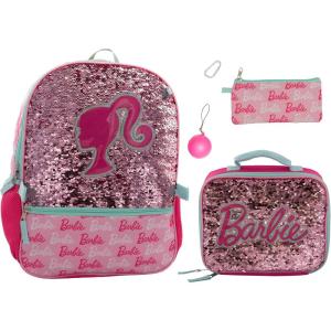 imageAI ACCESSORY INNOVATIONS Monster High 4 Piece Backpack Set Clawdeen Wolf Cleo DeNile Dracularua Frankie Stein ampamp Lagoona Blue Bookbag Flip Sequins 16 School Bag Black ampamp PinkBarbie Pink