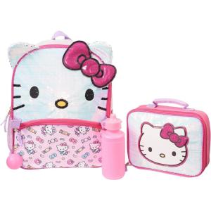 imageAI ACCESSORY INNOVATIONS Monster High 4 Piece Backpack Set Clawdeen Wolf Cleo DeNile Dracularua Frankie Stein ampamp Lagoona Blue Bookbag Flip Sequins 16 School Bag Black ampamp PinkPink Hk