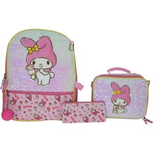 imageAI ACCESSORY INNOVATIONS Monster High 4 Piece Backpack Set Clawdeen Wolf Cleo DeNile Dracularua Frankie Stein ampamp Lagoona Blue Bookbag Flip Sequins 16 School Bag Black ampamp PinkPink