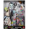 imageMonster High Frankie Stein Doll Welcome Committee Set with 15 Accessories Including Poster Sticker Pet Watzit and More Amazon Exclusive