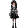 imageMonster High Wednesday Doll and Accessories Wednesday Addams Collectible in Nevermore Academy Uniform with Thing and Backpack Doll StandMulticolor