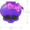 imagePolly Pocket Monster High Playset with 3 Micro Dolls ampamp 10 Accessories Opens to High School Collectible Travel Toy with StorageMulticolor