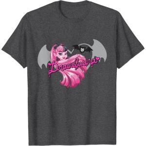 imageMonster High  Draculaura Bat Silhouette TShirtDark Heather Grey