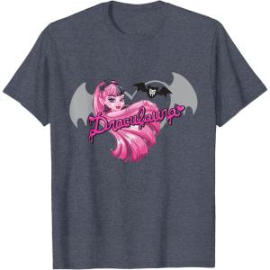 imageMonster High  Draculaura Bat Silhouette TShirtHeather Blue