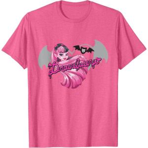 imageMonster High  Draculaura Bat Silhouette TShirtPink Heather