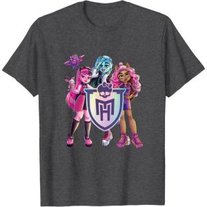 imageMonster High  Draculaura Frankie Clawdeen TShirtDark Heather Grey