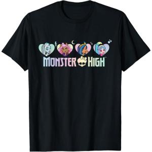 imageMonster High  Frankie Clawdeen Cleo Lagoona Hearts TShirtBlack