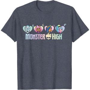 imageMonster High  Frankie Clawdeen Cleo Lagoona Hearts TShirtHeather Blue