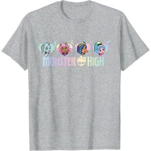 imageMonster High  Frankie Clawdeen Cleo Lagoona Hearts TShirtHeather Grey