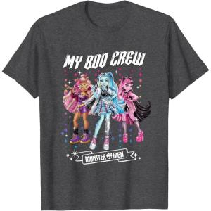 imageMonster High  My Boo Crew Clawdeen Frankie Draculaura TShirtDark Heather Grey