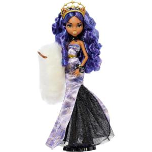 imageMonster High Howliday Winter Edition Doll Clawdeen Wolf Collectible in ICY Lavender Gown with Furry Boa ampamp Accessories