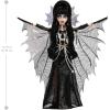 imageMonster High Doll Elvira Mistress of The Dark Collectible in Black Faux Leather Dress with Silvery Batwing Cape and Premium Accessories
