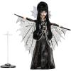 imageMonster High Doll Elvira Mistress of The Dark Collectible in Black Faux Leather Dress with Silvery Batwing Cape and Premium Accessories