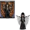 imageMonster High Doll Elvira Mistress of The Dark Collectible in Black Faux Leather Dress with Silvery Batwing Cape and Premium Accessories