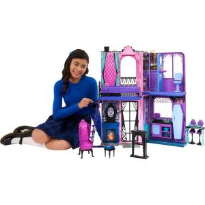 imageMonster High Bootique Hotel Doll House Foldable Playset with Spooky Surprises in Every Room and 13 Pieces Including Furniture and Accessories
