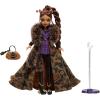 imageMonster High Doll Clawdeen Wolf House of Wolf Collectible with Faux Fur Jacquard Coat Purple Blazer Dress Pantaboots and Golden Accessories