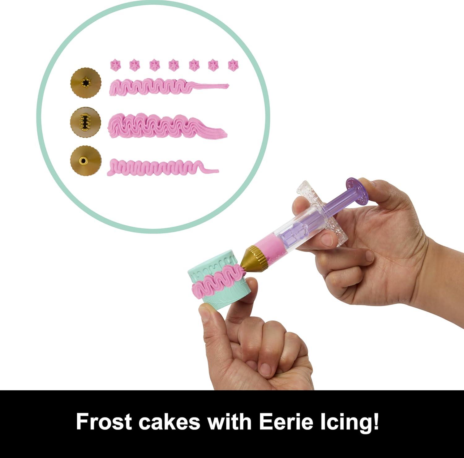 imageMonster High Scary Sweet Birthday Cake Kit with Clawdeen Wolf Doll Cake Decorating Playset with 20 Accessories Like Eerie Icing Pipette and More