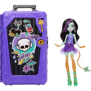 imageMonster High Skulltimate Secrets Jinafire Long Doll and Accessories Set Destination Goregeous Oasis with Suitcase and 19 Surprises Like ClothesJinafire
