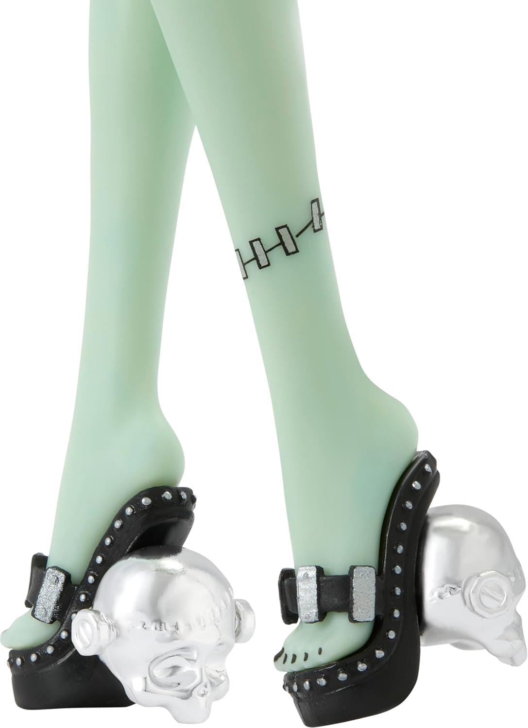 imageMonster High x Barbie Frankie Stein Doll with Original BarbieInspired Swimsuit and Solo in The Spotlight Black Evening Dress and Accessories