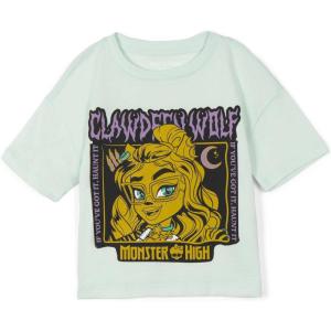 imageMonster High Girls Boxy TShirt Toddler to Big Kid Sizes 4T  1416Pale Aqua Green  Clawdeen Wolf