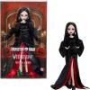 image:imageMonster High x Wednesday Doll Morticia Addams Collectible in Black and Crimson Velvet Dress with Jewelry ShowInspired Heels and Doll Stand