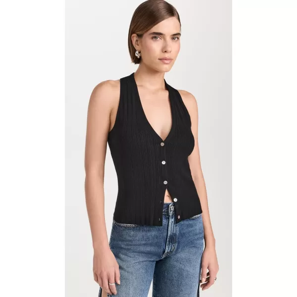 Vince Womens Button TankBlack