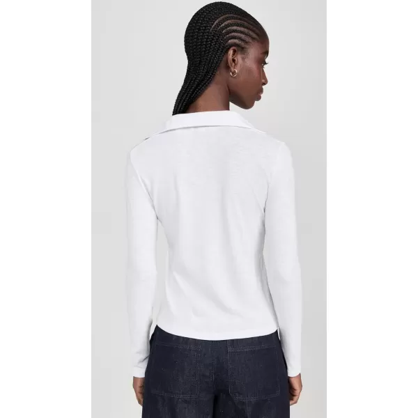 Vince Womens Long Sleeve Open Neck PoloOffwhite