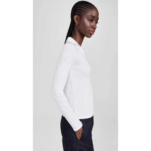 Vince Womens Long Sleeve Open Neck PoloOffwhite