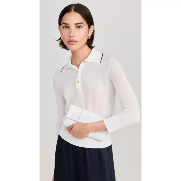 Vince Womens Pique PoloOff WhiteCoastal