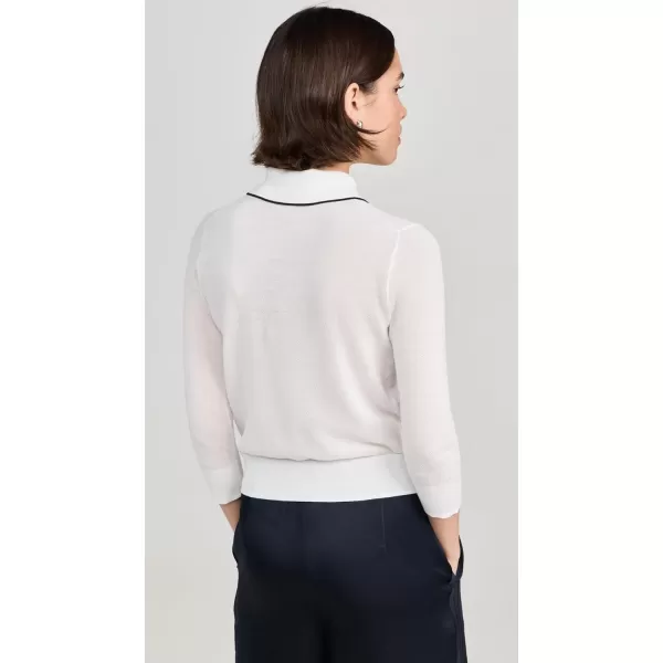 Vince Womens Pique PoloOff WhiteCoastal